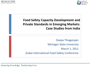 The US Perspective on Food Safety and Overview of the Food
