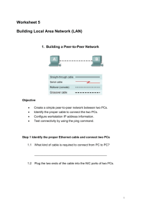 Worksheet 5 Building Local Area Network (LAN)