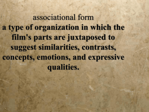 associational form a type of organization in which the film's parts are
