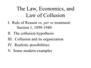 The Law, Economics, and Law of Collusion