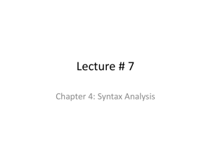 Lecture # 7 - cse344compilerdesign