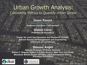 Calculating Metrics to Quantify Urban Sprawl
