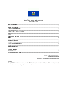 List of Alberta Acts by Department