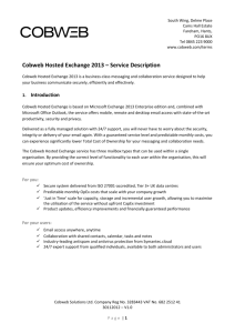 Cobweb Hosted Exchange 2010 Service Description