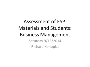 Assessment of ESP Materials and Students: Business Management