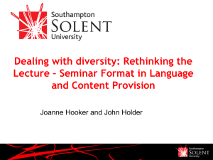 Dealing with Diversity : Rethinking the Lecture—Seminar Format in