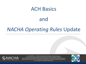 NACHA Operating Rules - Utility Payment Conference