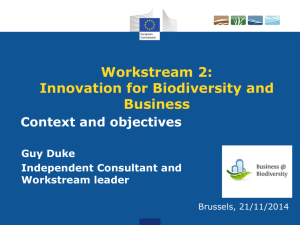 Workstream #2: Innovation for Biodiversity and Business