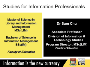 WHY MSc(LIM)?