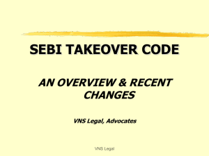 SEBI TAKEOVER CODE AN OVERVIEW & RECENT