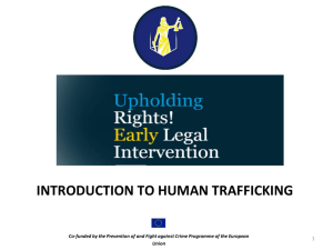 Early Legal Intervention Project Introduction to Human Trafficking