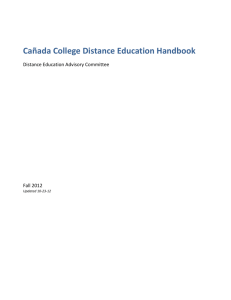 Cañada College Distance Education Handbook