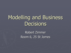 Modelling and Business Decisions