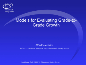 Models for Evaluating Grade-to-Grade Growth