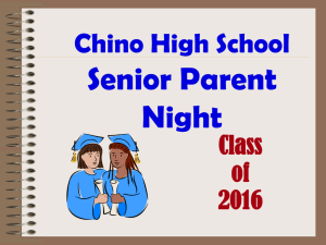 Senior Parent Night Power Point Presentation