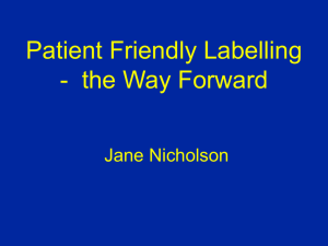 Patient Friendly Labelling