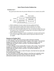 Game Theory Practice Problems Key