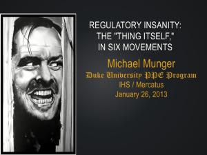 "Regulatory Insanity" Presentation