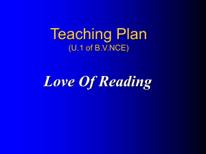 Teaching Plan (U.1 of B.V)