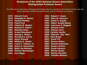 Recipients of the APSU National Alumni AssociationDistinguished