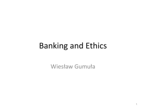 Banking and Ethics - Visegrad Summer School