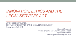 Innovation, Ethics and the Legal Services