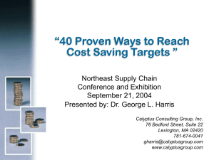 Presentation - New England Supply Chain Conference