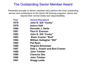 The Outstanding Senior Member Award is presented annually to