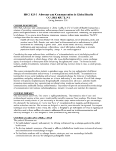 hsci 825 syllabus - blog4healthcommunicationandadvocacy