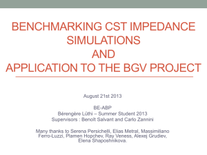 Benchmarks and bgv studies