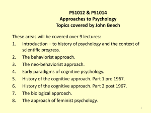 PS112 Approaches to Psychology