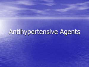 Antihypertensive Agents. DiureticAgents. Antilipidemic Agent