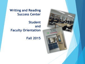 WRSC Student Orientation Fall 2015 PowerPoint