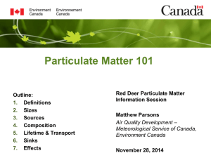 Monitoring of Particulate Matter in Alberta
