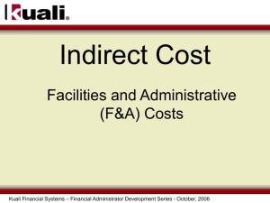 Indirect (F&A) costs