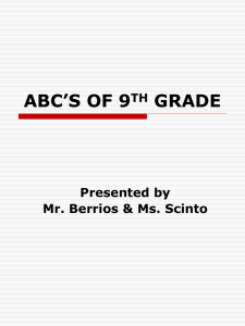 ABC'S OF 9TH GRADE