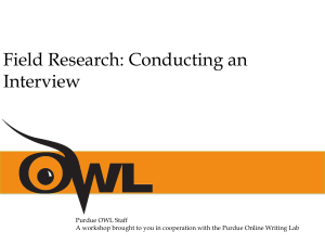 Field Research: Conducting an Interview - OWL