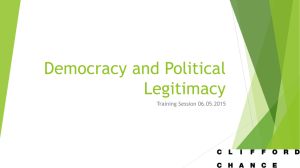 Democracy and Legitimacy - Warwick Debating Society