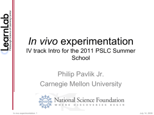 In vivo experimentation: An introduction