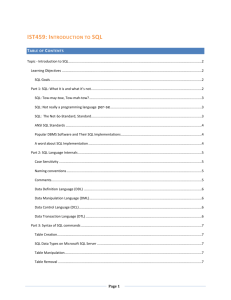 Introduction to SQL