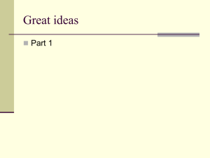 General Approach to great ideas