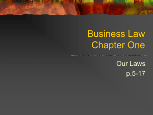 Business Law Chapter One