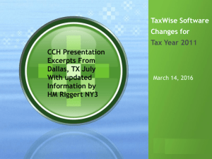 CCH-Presentation-Software-Changes - AARP Tax-Aide