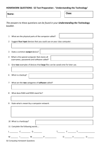 S1 HOMEWORK QUESTIONS: For S1 Test *Using the Technology*