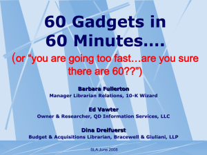 60 Gadgets in 60 Minutes….