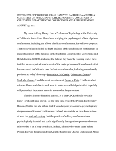 STATEMENT OF PROFESSOR CRAIG HANEY TO CALIFORNIA