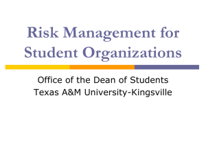 Risk Management for Student Organizations