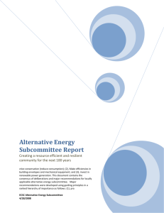 Alternative Energy Subcommittee Report - GovConnect