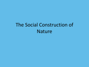 The Social Construction of Nature - Environment