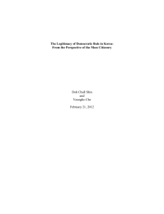 "The Legitimacy of Democratic Rule in Korea: From the Perspective